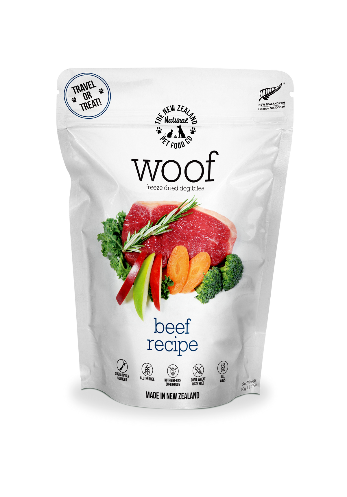 Woof Beef Freeze Dried Dog Food 1.76oz | 9.9oz