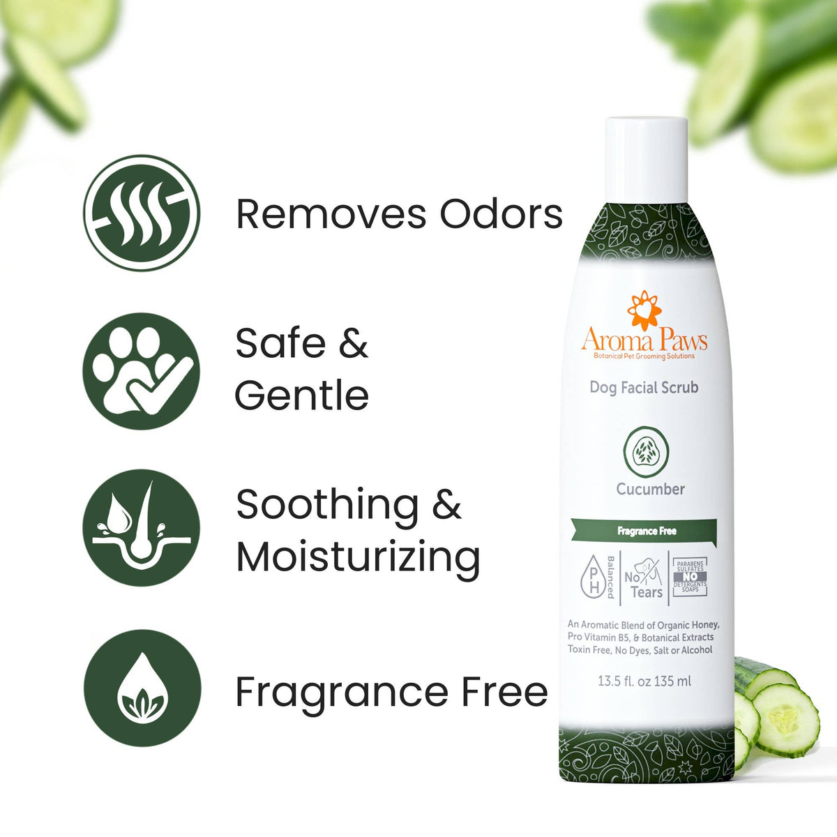 Cucumber Aloe Organic Facial Scrub for Dogs — 13.5 oz.