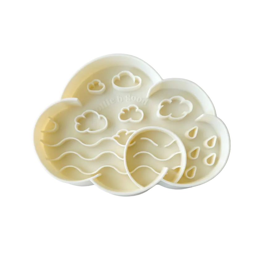 White Cloud slow feeder bowl on a marble background