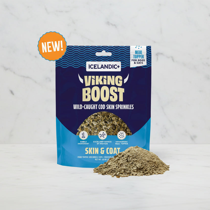 Packaging of Icelandic Viking Boost wild-caught cod skin sprinkles 