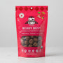 Pink package of Lord Jameson Berry Best organic dog treats on a white background