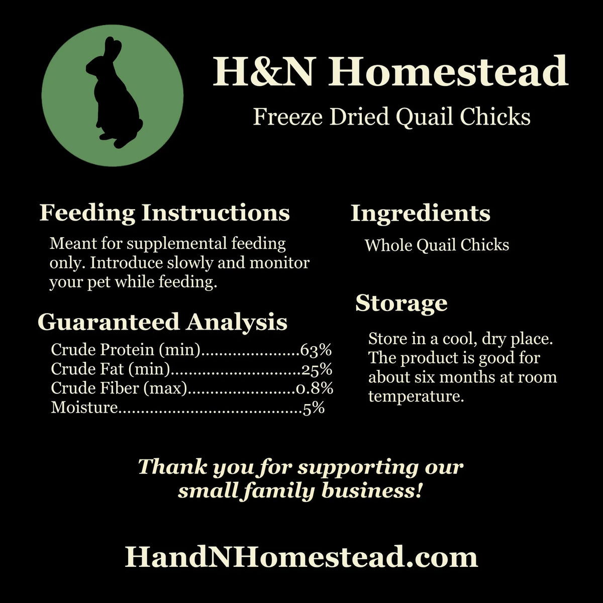 Freeze Dried Quail Chicks (3-pack)