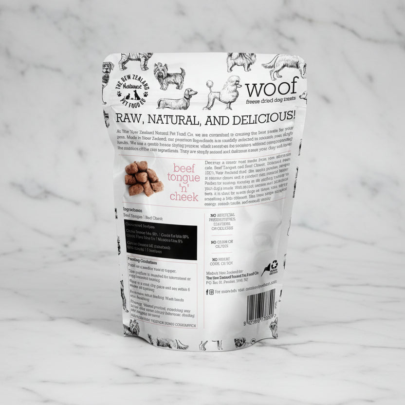 Woof beef tongue 'n' cheek back