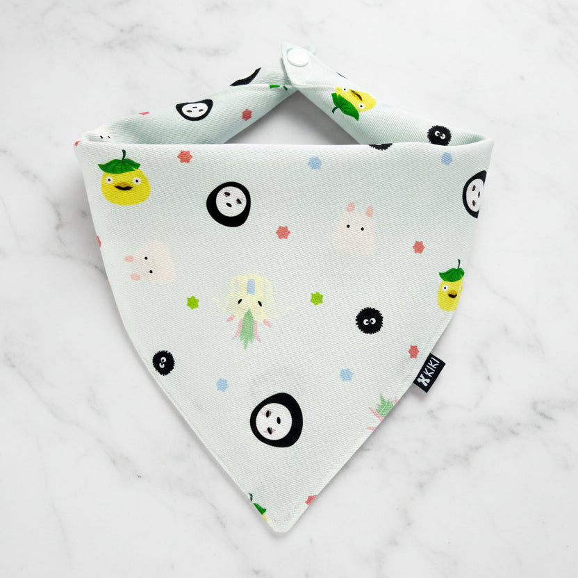 dog bandana with cartoon character pattern on a white background